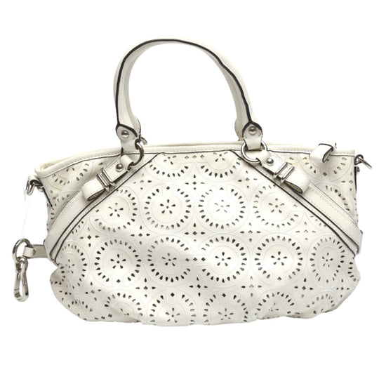 COACH Handbag 16997 leather white Madison Punching 2WAY Leather Cut Op Art Leather Sophia Shirakawa Women Used Authentic
