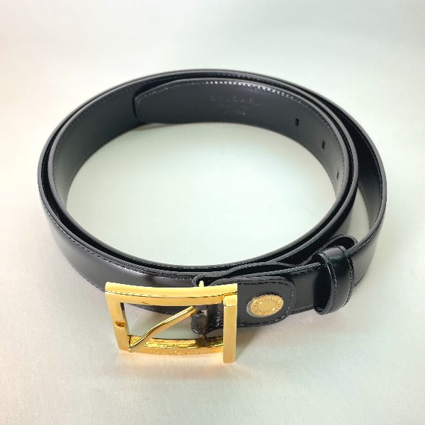 BVLGARI belt leather black Pin type leather mens Used Authentic