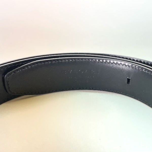 BVLGARI belt leather black Pin type leather mens Used Authentic