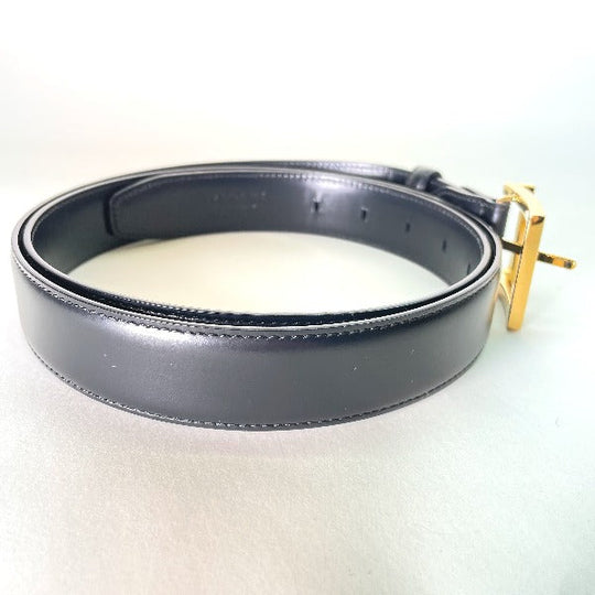 BVLGARI belt leather black Pin type leather mens Used Authentic