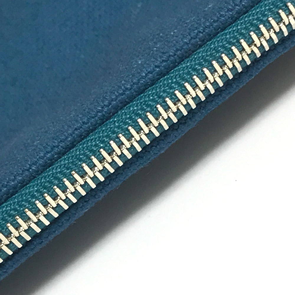 HERMES Pouch canvas Blue type bicycle studs velocipedist unisex(Unisex) Used Authentic