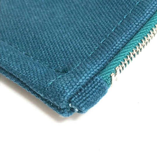 HERMES Pouch canvas Blue type bicycle studs velocipedist unisex(Unisex) Used Authentic