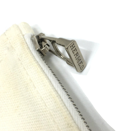 HERMES Pouch cotton off white Horse Adada GM unisex(Unisex) Used Authentic