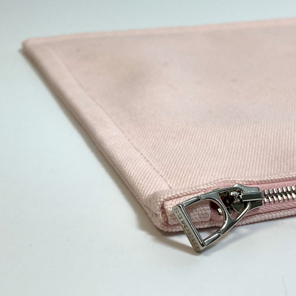 HERMES Pouch cotton pink accessory case Adada Dot GM Women Used Authentic