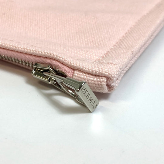 HERMES Pouch cotton pink accessory case Adada Dot GM Women Used Authentic