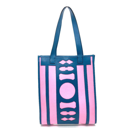 HERMES Tote Bag Leather / canvas Navy x pink Petit Ash dream Catcher Women Used Authentic