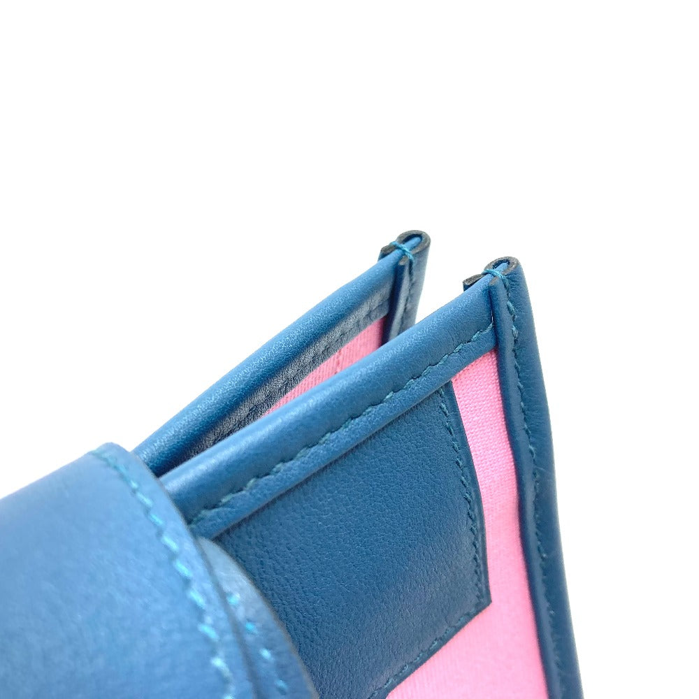 HERMES Tote Bag Leather / canvas Navy x pink Petit Ash dream Catcher Women Used Authentic