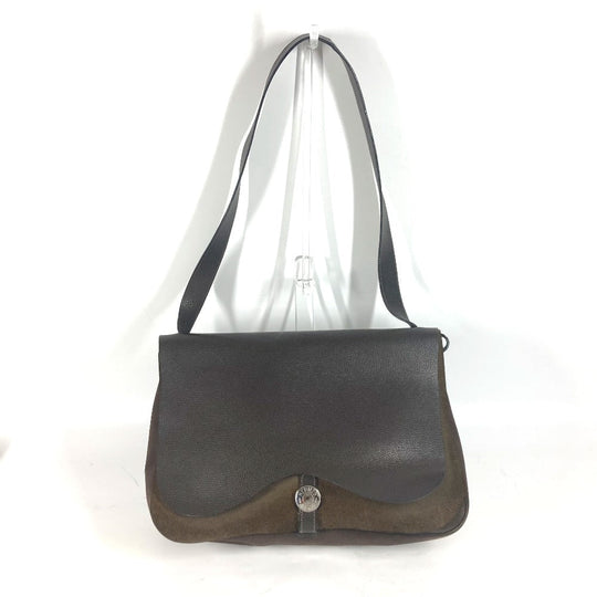 HERMES Shoulder Bag Canvas / leather Brown Sac Colorado GM Women Used Authentic