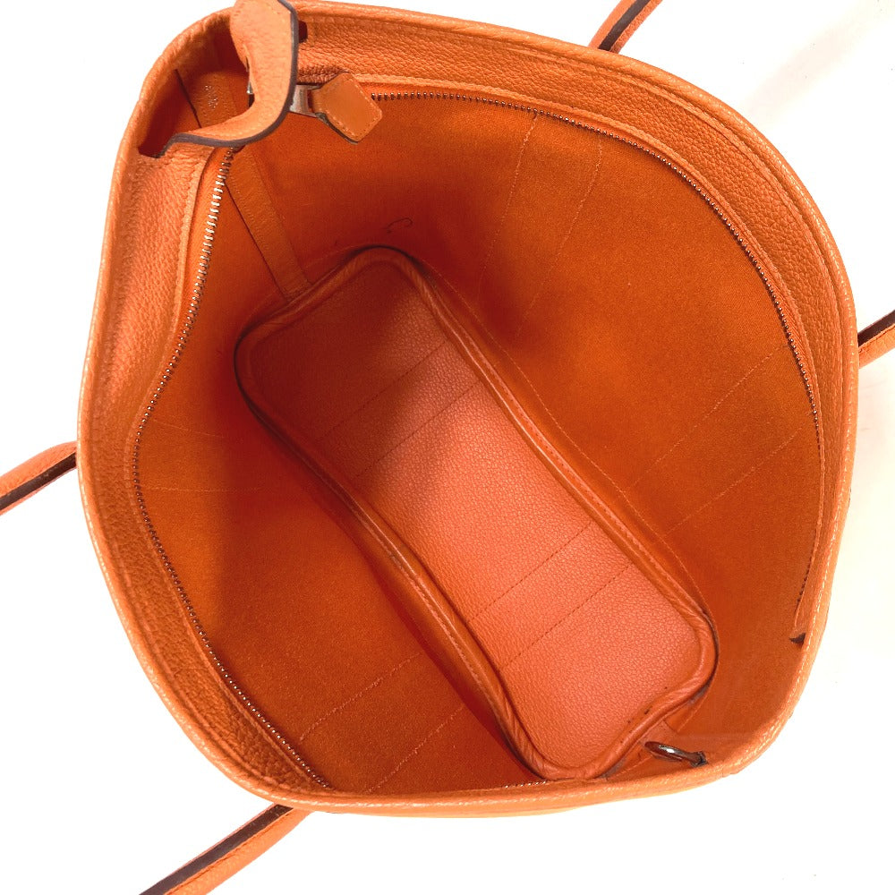 HERMES Tote Bag Towar Officier Orange Shoulder Bag Shoulder Bag Garden Zip PM Women Used Authentic