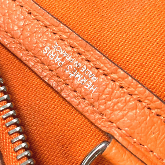 HERMES Tote Bag Towar Officier Orange Shoulder Bag Shoulder Bag Garden Zip PM Women Used Authentic