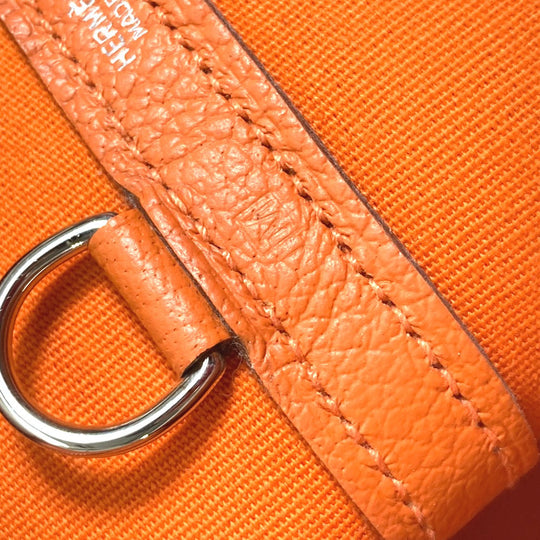 HERMES Tote Bag Towar Officier Orange Shoulder Bag Shoulder Bag Garden Zip PM Women Used Authentic