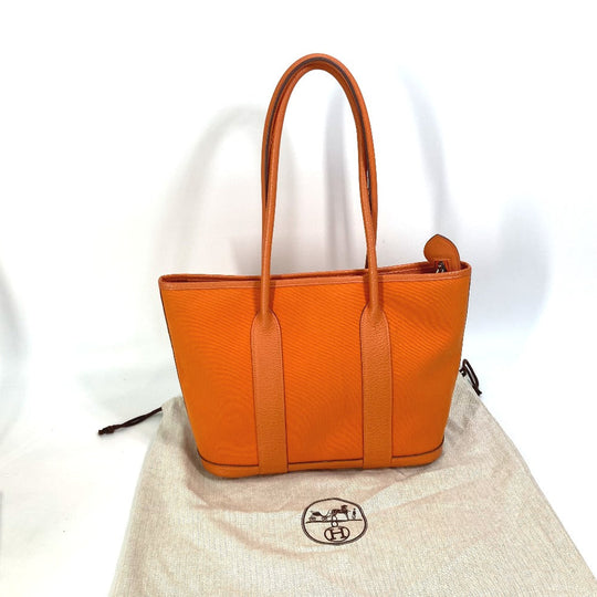 HERMES Tote Bag Towar Officier Orange Shoulder Bag Shoulder Bag Garden Zip PM Women Used Authentic
