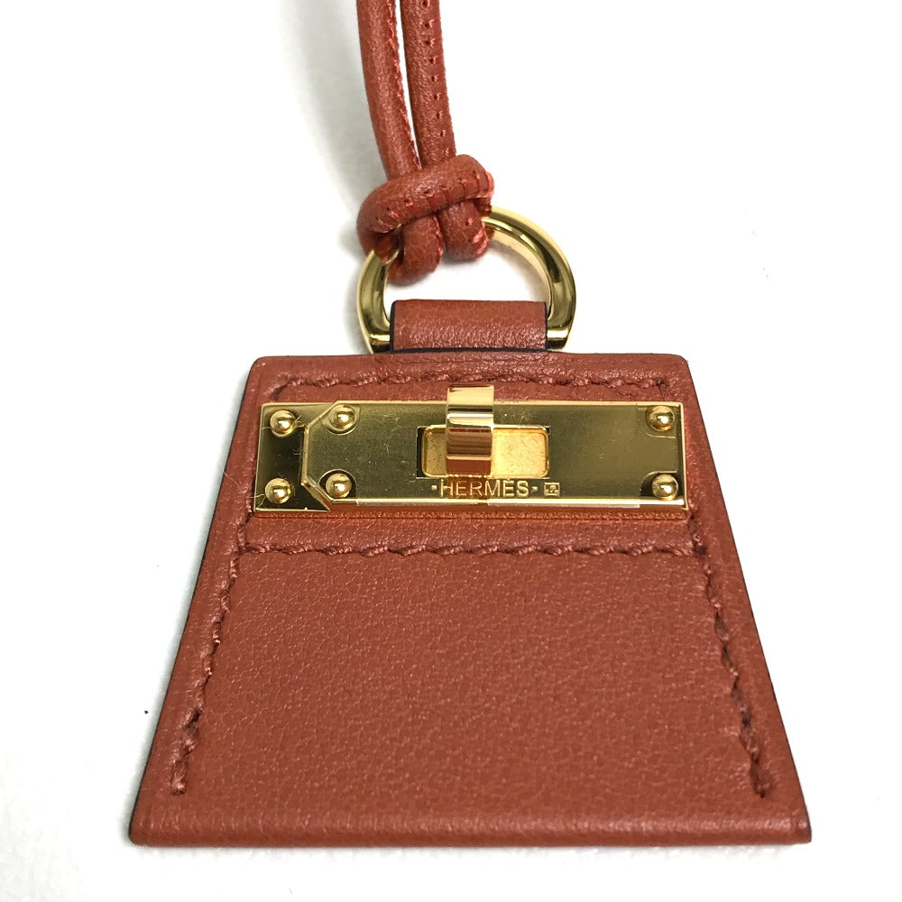 HERMES Necklace leather Brown type Mont Petit Kelly PM Women Used Authentic