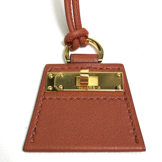 HERMES Necklace leather Brown type Mont Petit Kelly PM Women Used Authentic