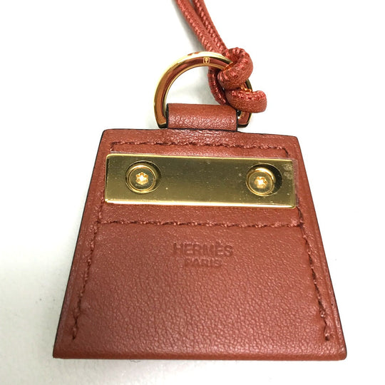 HERMES Necklace leather Brown type Mont Petit Kelly PM Women Used Authentic