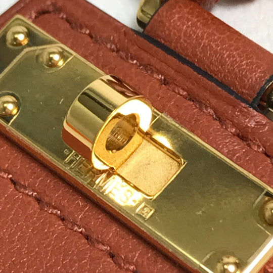 HERMES Necklace leather Brown type Mont Petit Kelly PM Women Used Authentic