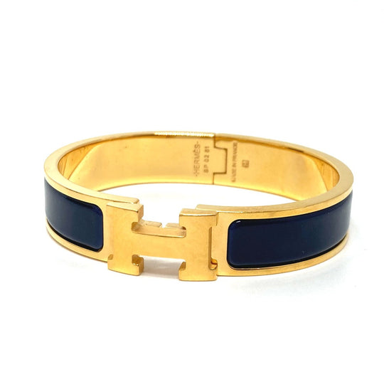 HERMES Bangle H700001F 87PM metal gold Click crack PM Women Used Authentic