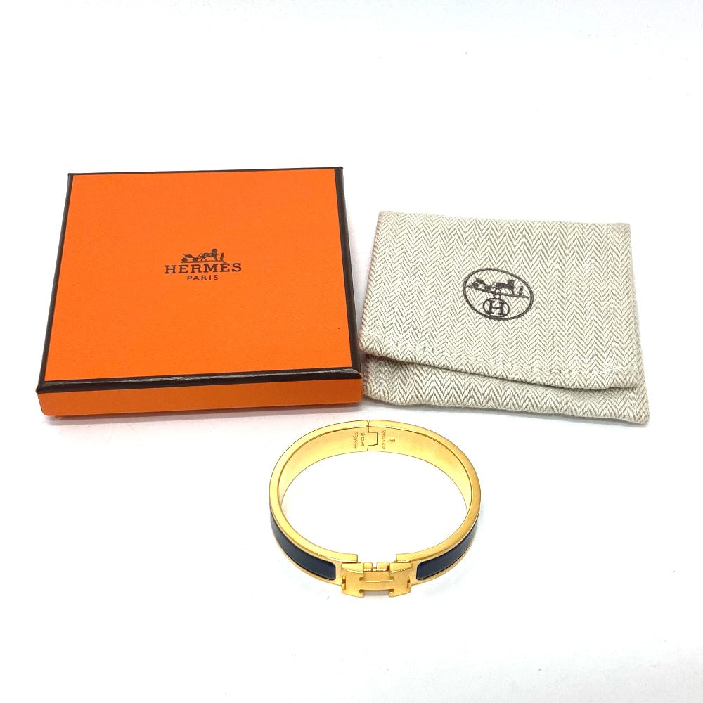 HERMES Bangle H700001F 87PM metal gold Click crack PM Women Used Authentic