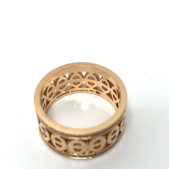 HERMES Ring 22AE054051 18K Pink Gold gold 750PG Chene Dunkle Divine Women 52 Used Authentic