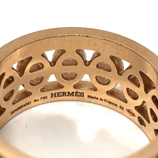 HERMES Ring 22AE054051 18K Pink Gold gold 750PG Chene Dunkle Divine Women 52 Used Authentic