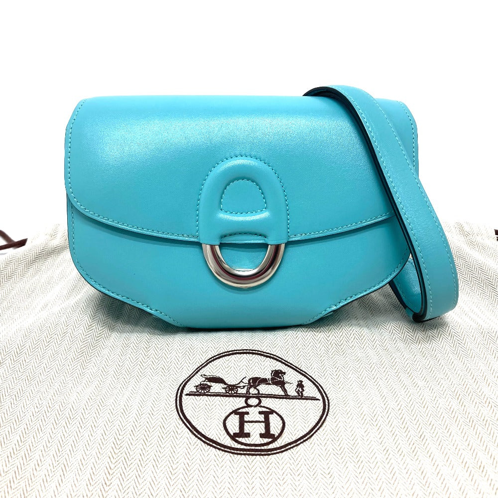 HERMES Shoulder Bag Taderakto blue Mini Shell Schmidy 2WAY handbag mens Used Authentic