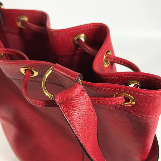 HERMES Shoulder Bag Courchevel Red Shoulder bag, Drawstring bag Standy Women Used Authentic