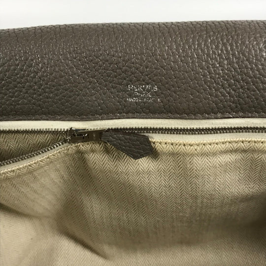 HERMES Shoulder Bag Taurillon Clemence gray Crossbody bag Sac Alfred 35 mens Used Authentic