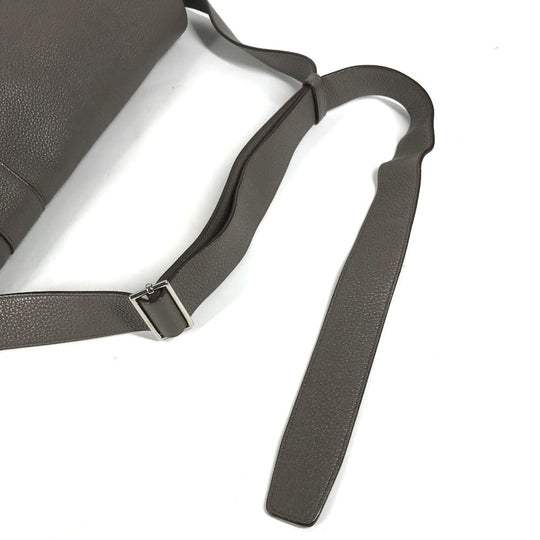 HERMES Shoulder Bag Taurillon Clemence gray Crossbody bag Sac Alfred 35 mens Used Authentic