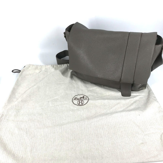 HERMES Shoulder Bag Taurillon Clemence gray Crossbody bag Sac Alfred 35 mens Used Authentic