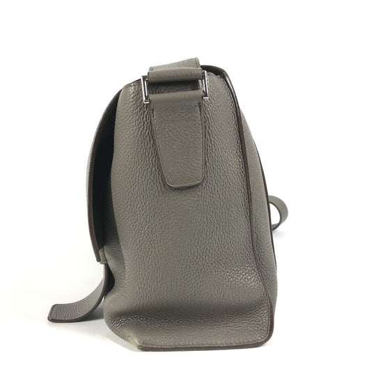 HERMES Shoulder Bag Taurillon Clemence gray Crossbody bag Sac Alfred 35 mens Used Authentic