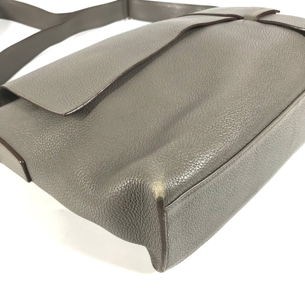 HERMES Shoulder Bag Taurillon Clemence gray Crossbody bag Sac Alfred 35 mens Used Authentic