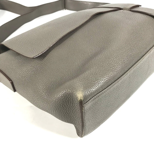 HERMES Shoulder Bag Taurillon Clemence gray Crossbody bag Sac Alfred 35 mens Used Authentic