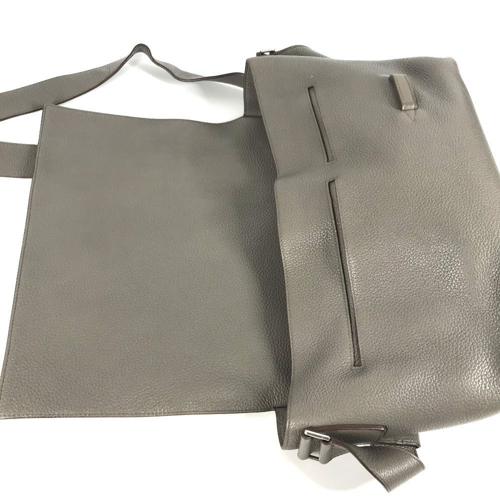 HERMES Shoulder Bag Taurillon Clemence gray Crossbody bag Sac Alfred 35 mens Used Authentic