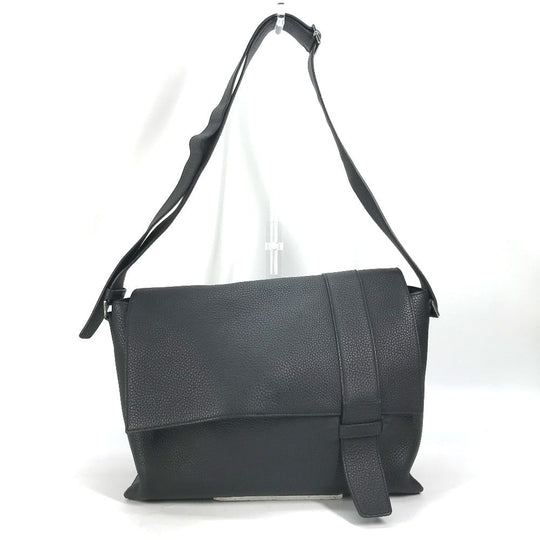 HERMES Shoulder Bag Taurillon Clemence black Crossbody bag Sac Alfred 35 mens Used Authentic