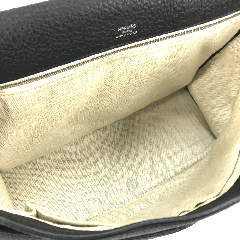 HERMES Shoulder Bag Taurillon Clemence black Crossbody bag Sac Alfred 35 mens Used Authentic