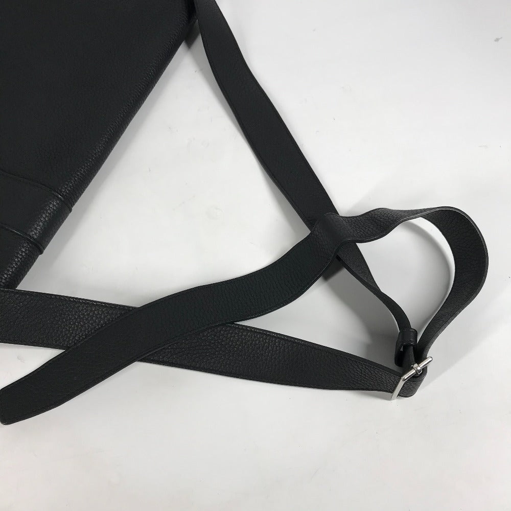HERMES Shoulder Bag Taurillon Clemence black Crossbody bag Sac Alfred 35 mens Used Authentic
