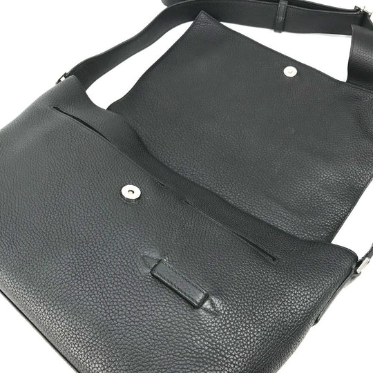 HERMES Shoulder Bag Taurillon Clemence black Crossbody bag Sac Alfred 35 mens Used Authentic