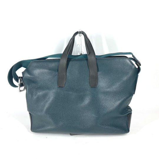 HERMES Business bag leather green By color Porto Document City News mens Used Authentic