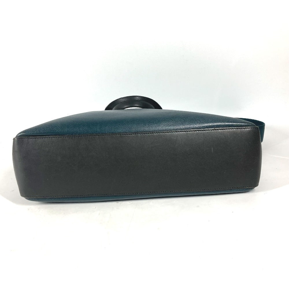 HERMES Business bag leather green By color Porto Document City News mens Used Authentic