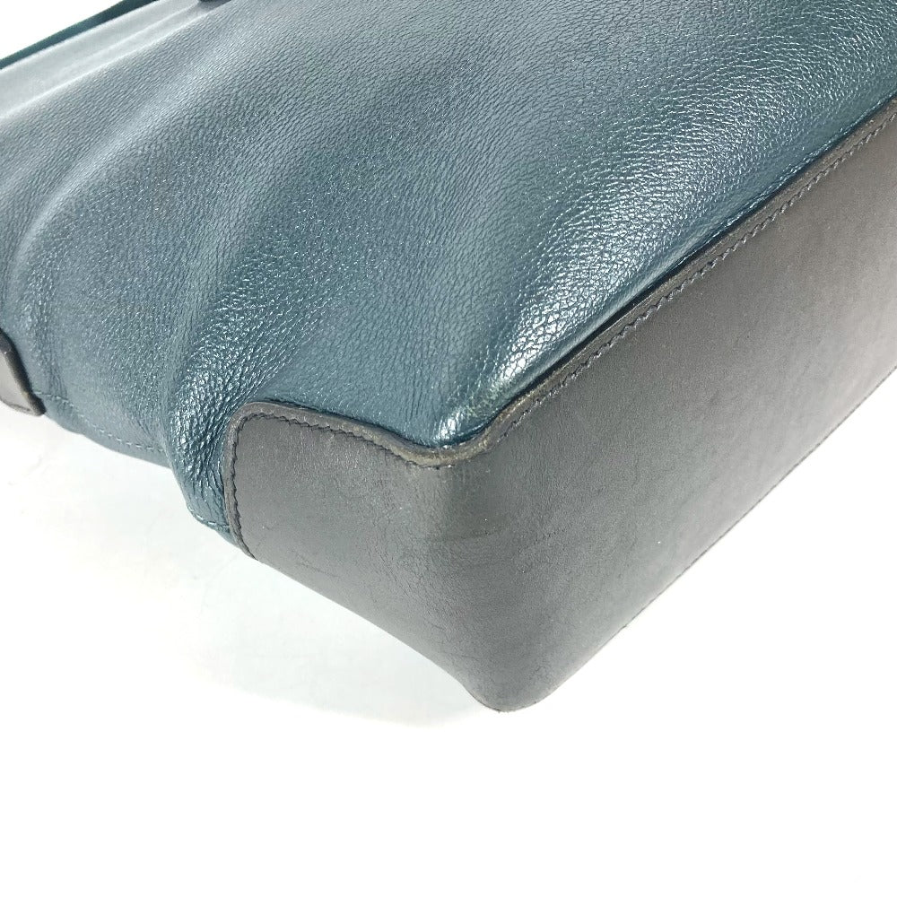 HERMES Business bag leather green By color Porto Document City News mens Used Authentic