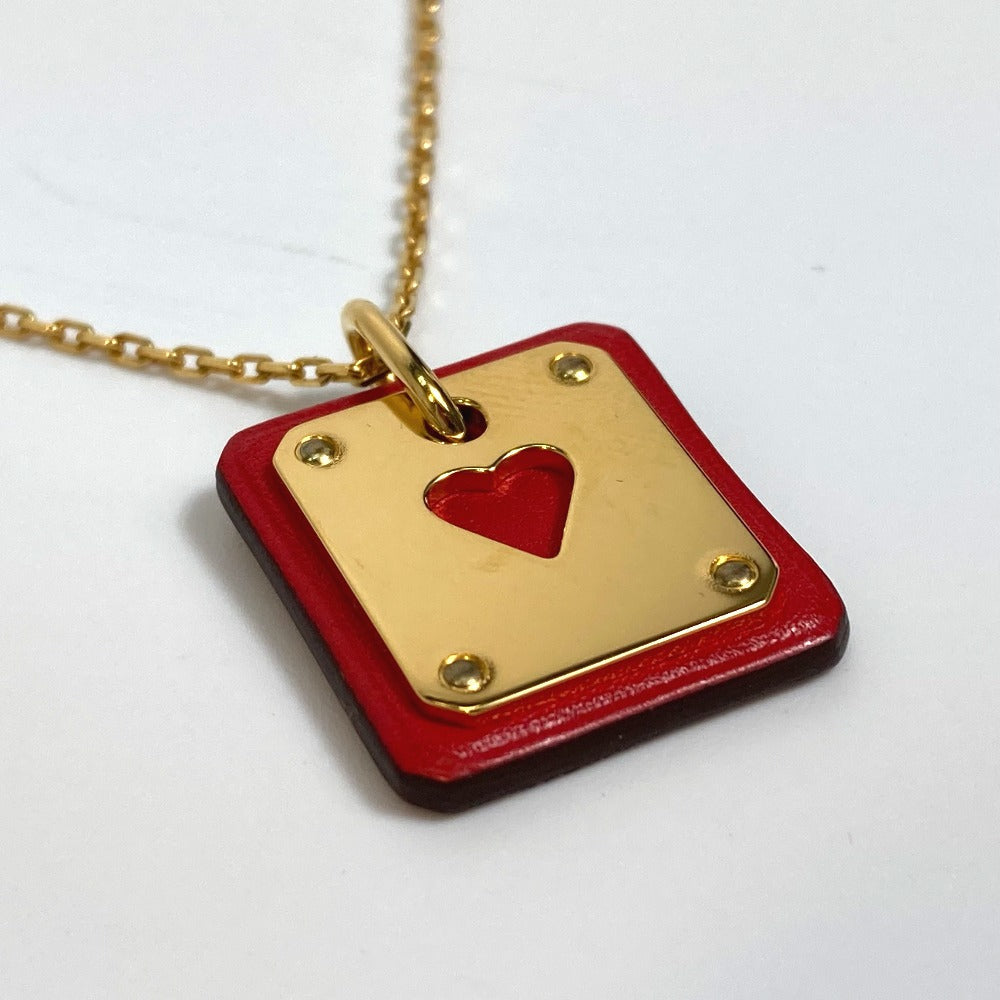 HERMES Necklace metal Red As de Coeur As de Coeur Women Used Authentic