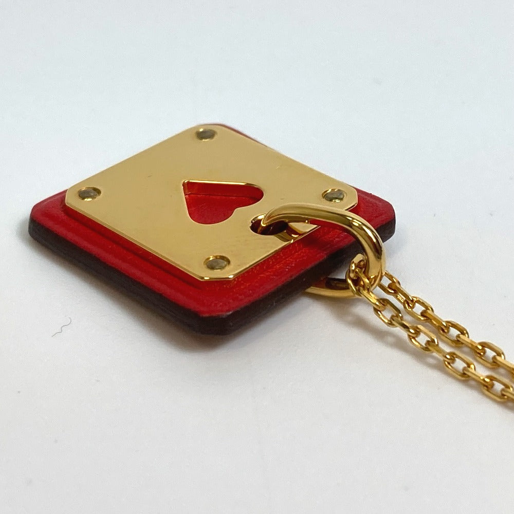 HERMES Necklace metal Red As de Coeur As de Coeur Women Used Authentic