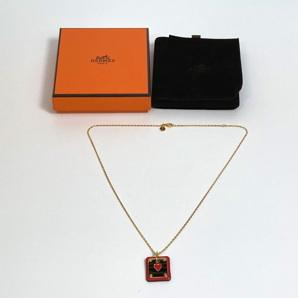 HERMES Necklace metal Red As de Coeur As de Coeur Women Used Authentic