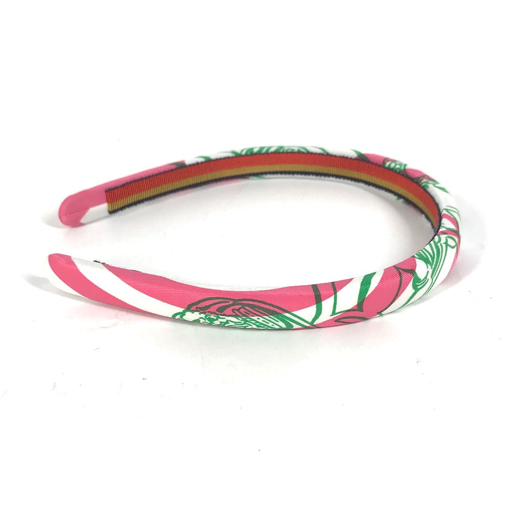 HERMES hair accessory silk pink Elsa Women Used Authentic