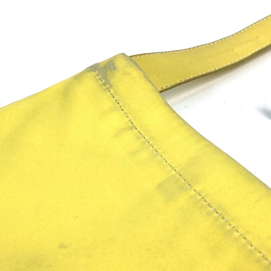 HERMES Shoulder Bag leather yellow Punching logo Crude cell Women Used Authentic