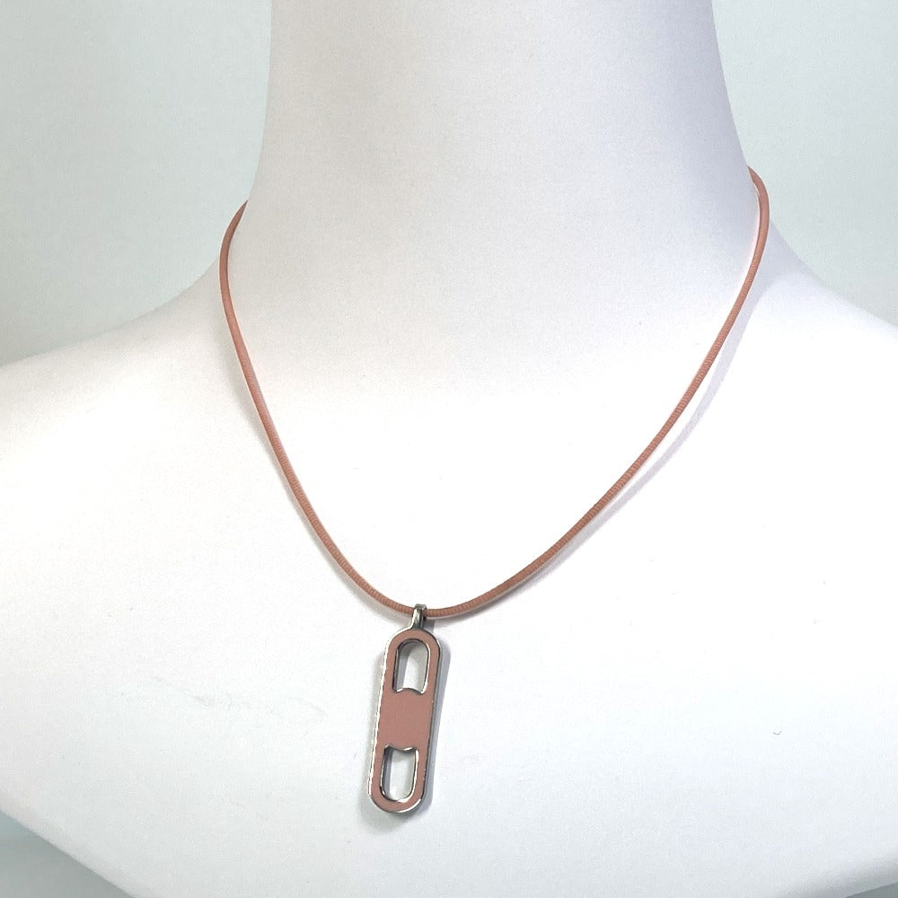 HERMES Necklace metal Pink x Silver Accessories Mailon Women Used Authentic