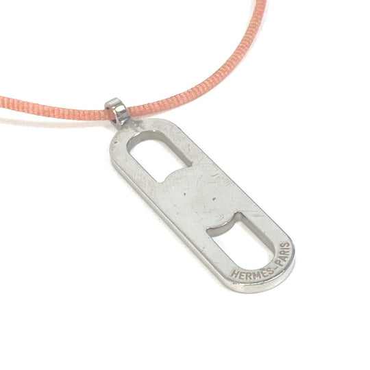 HERMES Necklace metal Pink x Silver Accessories Mailon Women Used Authentic