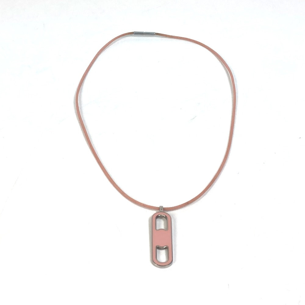 HERMES Necklace metal Pink x Silver Accessories Mailon Women Used Authentic
