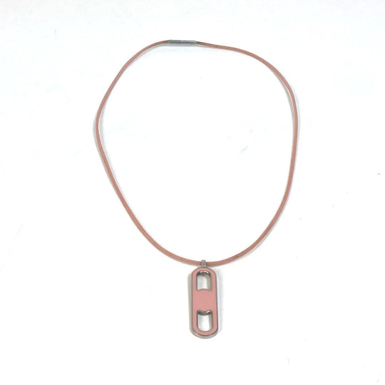 HERMES Necklace metal Pink x Silver Accessories Mailon Women Used Authentic