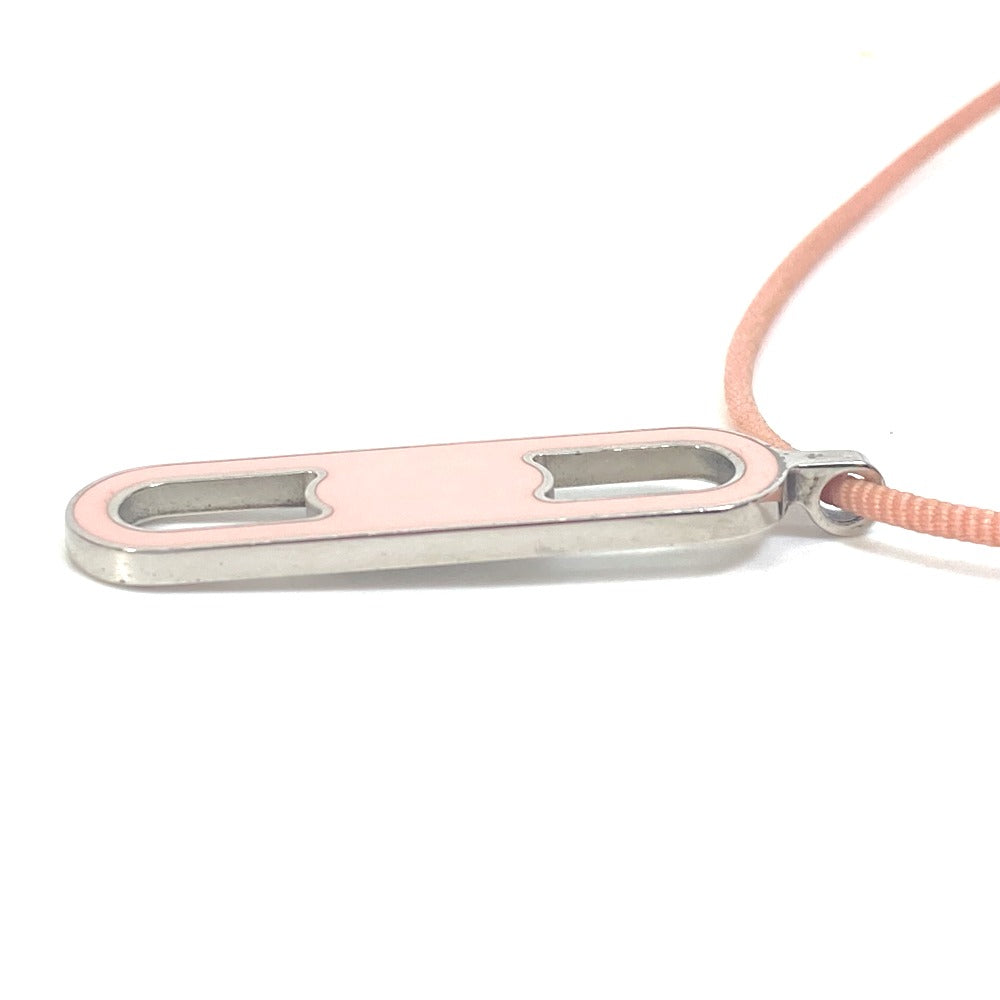 HERMES Necklace metal Pink x Silver Accessories Mailon Women Used Authentic